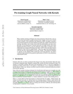 Pre-training Graph Neural Networks with Kernels