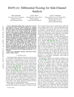 DifFuzz: Differential Fuzzing for Side-Channel Analysis
