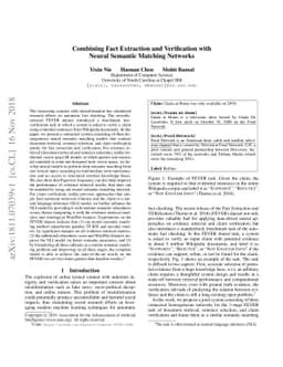 Combining Fact Extraction and Verification with Neural Semantic Matching
  Networks