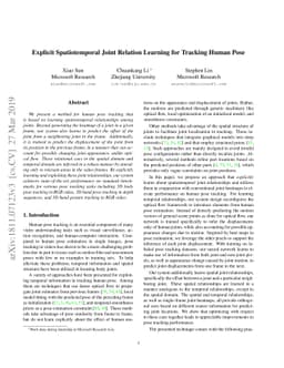 Explicit Spatiotemporal Joint Relation Learning for Tracking Human Pose