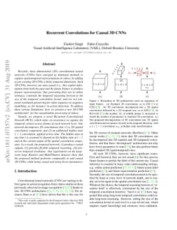 Recurrent Convolutions for Causal 3D CNNs