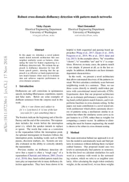 Robust cross-domain disfluency detection with pattern match networks