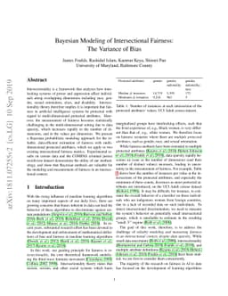 Bayesian Modeling of Intersectional Fairness: The Variance of Bias