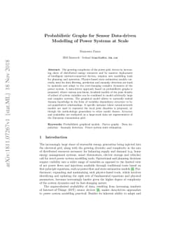 Probabilistic Graphs for Sensor Data-driven Modelling of Power Systems
  at Scale