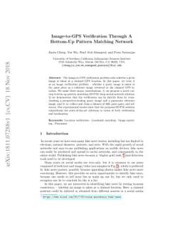 Image-to-GPS Verification Through A Bottom-Up Pattern Matching Network