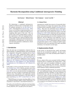 Harmonic Recomposition using Conditional Autoregressive Modeling