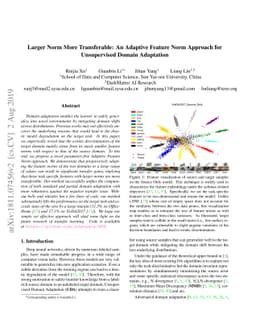 Larger Norm More Transferable: An Adaptive Feature Norm Approach for
  Unsupervised Domain Adaptation