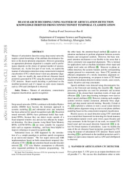 Beam Search Decoding using Manner of Articulation Detection Knowledge
  Derived from Connectionist Temporal Classification