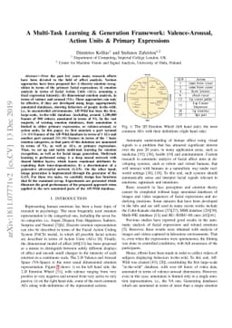 A Multi-Task Learning & Generation Framework: Valence-Arousal, Action
  Units & Primary Expressions