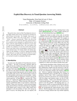 Explicit Bias Discovery in Visual Question Answering Models