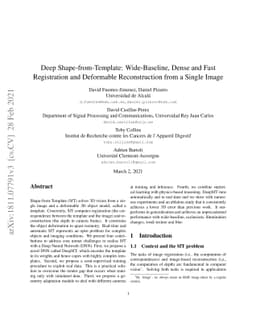 Deep Shape-from-Template: Wide-Baseline, Dense and Fast Registration and
  Deformable Reconstruction from a Single Image