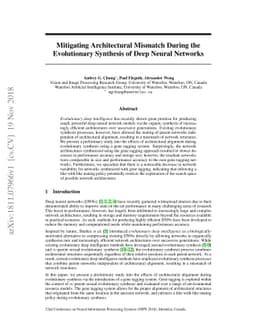 Mitigating Architectural Mismatch During the Evolutionary Synthesis of
  Deep Neural Networks