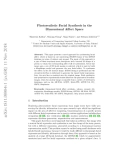Photorealistic Facial Synthesis in the Dimensional Affect Space