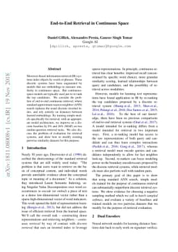 End-to-End Retrieval in Continuous Space