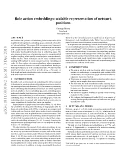 Role action embeddings: scalable representation of network positions