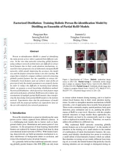 Factorized Distillation: Training Holistic Person Re-identification
  Model by Distilling an Ensemble of Partial ReID Models