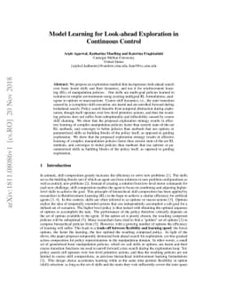Model Learning for Look-ahead Exploration in Continuous Control