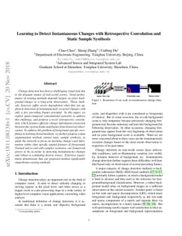Learning to Detect Instantaneous Changes with Retrospective Convolution
  and Static Sample Synthesis
