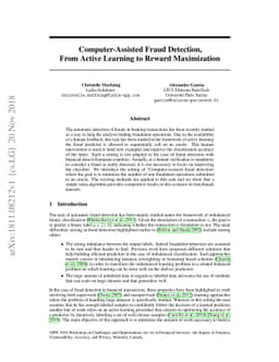 Computer-Assisted Fraud Detection, From Active Learning to Reward
  Maximization
