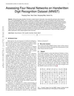 Assessing four Neural Networks on Handwritten Digit Recognition Dataset
  (MNIST)