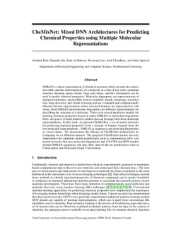 CheMixNet: Mixed DNN Architectures for Predicting Chemical Properties
  using Multiple Molecular Representations