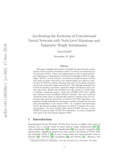 Accelerating the Evolution of Convolutional Neural Networks with
  Node-Level Mutations and Epigenetic Weight Initialization
