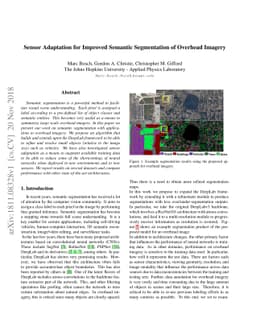 Sensor Adaptation for Improved Semantic Segmentation of Overhead Imagery