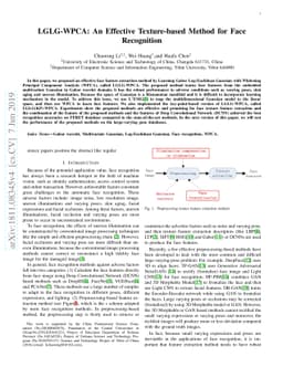 LGLG-WPCA: An Effective Texture-based Method for Face Recognition