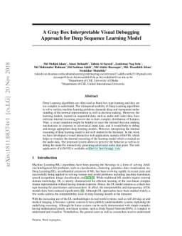 A Gray Box Interpretable Visual Debugging Approach for Deep Sequence
  Learning Model