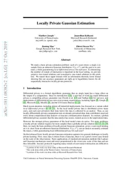 Locally Private Gaussian Estimation