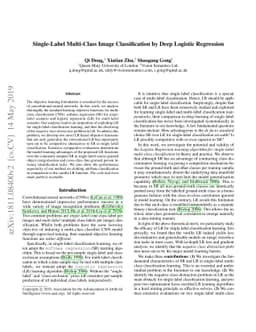 Single-Label Multi-Class Image Classification by Deep Logistic
  Regression