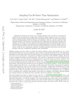 Sampling Can Be Faster Than Optimization