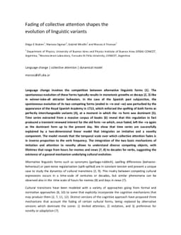 Fading of collective attention shapes the evolution of linguistic
  variants