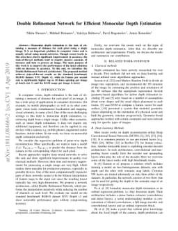 Double Refinement Network for Efficient Indoor Monocular Depth
  Estimation