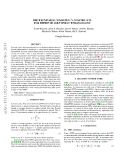 Differentiable Consistency Constraints for Improved Deep Speech
  Enhancement