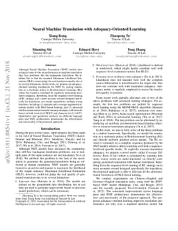 Neural Machine Translation with Adequacy-Oriented Learning