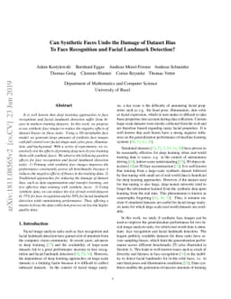 Can Synthetic Faces Undo the Damage of Dataset Bias to Face Recognition
  and Facial Landmark Detection?