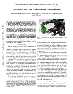 Autonomous Dual-Arm Manipulation of Familiar Objects