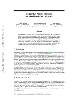 Sequential Neural Methods for Likelihood-free Inference