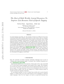 The Best of Both Worlds: Lexical Resources To Improve Low-Resource
  Part-of-Speech Tagging