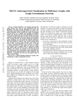 MGCN: Semi-supervised Classification in Multi-layer Graphs with Graph
  Convolutional Networks