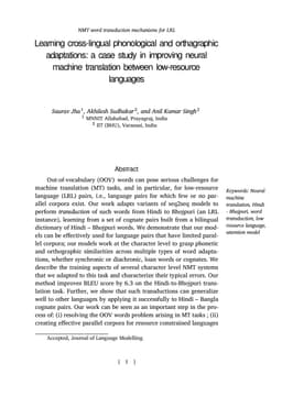 Learning cross-lingual phonological and orthagraphic adaptations: a case
  study in improving neural machine translation between low-resource languages