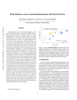 HAQ: Hardware-Aware Automated Quantization with Mixed Precision