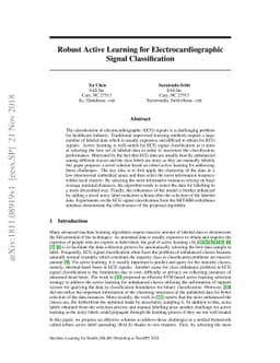 Robust Active Learning for Electrocardiographic Signal Classification