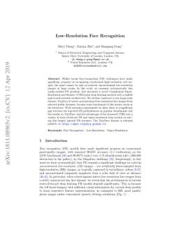 Low-Resolution Face Recognition