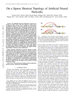 On a Sparse Shortcut Topology of Artificial Neural Networks