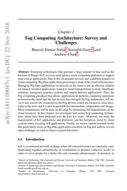 Fog Computing Architecture: Survey and Challenges
