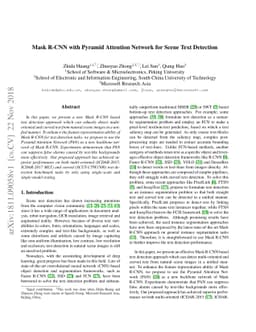 Mask R-CNN with Pyramid Attention Network for Scene Text Detection