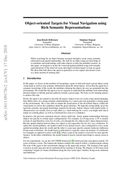 Object-oriented Targets for Visual Navigation using Rich Semantic
  Representations