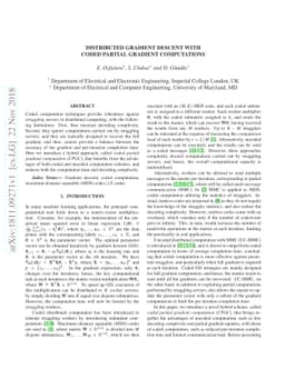 Distributed Gradient Descent with Coded Partial Gradient Computations